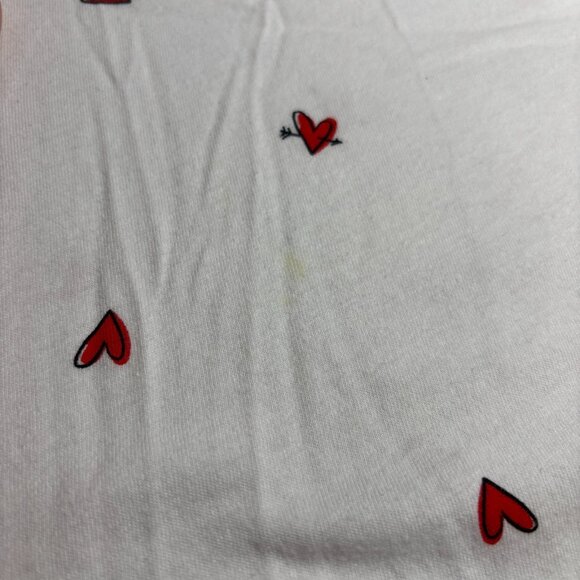 Old Navy Top XL White Red Hearts V-Neck Short Sleeve T-Shirt Cotton Casual - Picture 5 of 10